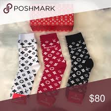 Black And White Louis Vuitton Supreme Socks New Box With 3 Socks Red Black White Supreme Accessories Hosiery Socks Louis Vuitton Supreme White Louis Vuitton Louis Vuitton Accessories