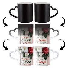 This pair of mugs come with mr and mrs engraved in gold. Buy Funky Store Wedding Anniversary Gifts For Bhaiya Bhabhi The Best Heart Handle Ceramic Magic Couple Coffee Mugs Of 11oz Online At Low Prices In India Amazon In