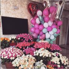 Birthday Flowers And Balloons Flowers Balloons And Roses Image Happy Birthday Flower Birthday Flowers Luxury Flowers