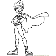 If you would like to download it, right click on the images and use the save image as menu. Robin Coloring Page For Kids Free Teen Titans Printable Coloring Pages Online For Kids Coloringpages101 Com Coloring Pages For Kids