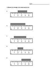 Measure With Ruler Nearest 1 4 Inch Third Grade Math Formative Assessment Ruler