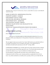 Oyee, simple job offer letter sample to consult with employees about the position that how much that post is complicated or is it what is included in a job offer? Vaughn Agricultural Research Services Ltd Offer Letter Harikrishna Atchutha