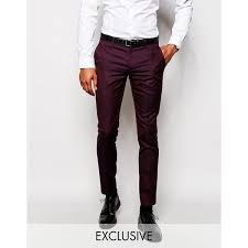 Selected Homme Exclusive Suit Pant In Skinny Fit 52 Liked On Polyvore Burgundy Pants Men Pants Outfit Men Mens Skinny Trousers