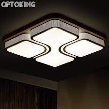 Modern Living Room Ceiling Lamps Luminaria Abajur Surfaced Mounted Rectangle Ceiling Light Dimmi Modern Ceiling Light Contemporary Ceiling Light Ceiling Lights