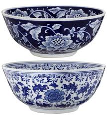 Set Of 2 Ceramic Bowls Blue And White In 2020 Decorative Bowls Large Decorative Bowl Elegant Bowl