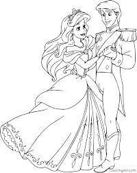 Ariel and prince eric coloring pages are a fun way for kids of all ages to develop creativity, focus, motor skills and color recognition. Ariel Dancing With Prince Eric Coloring Page Coloringall