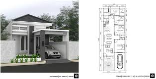 Desain rumah minimalis 3 kamar ini menggambarkan tiga kamar yang berhadapan dan ruang tamu diapit ditengah. Desain Rumah Minimalis 3 Kamar Tidur Dan Mushola Cek Bahan Bangunan