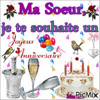 Joyeux Anniversaire Ma Soeur Joyeux Anniversaire Soeur Joyeux Anniversaire Gratuit Carte De Voeux Anniversaire