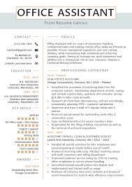 Presenting you the amazing free resume templates professional that is available in multiple file formats like adobe illustrator, word, pdf. Office Assistant Resume Example Writing Tips Resume Genius