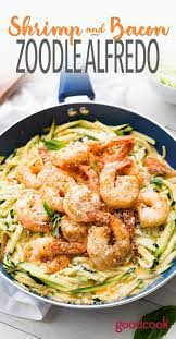Shrimp Bacon Zoodle Alfredo Recipe Seafood Recipes Recipes Keto Diet Recipes