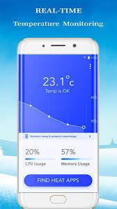 The app gives you ram and cpu percentage as soon as you open the app. Cool Down Phone Temperature Cooling App For Android Apk Download