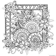Print Adult With Flowers Pattern Black And White Doodle Wreath Floral Mandala Bouquet Black And White Doodle Mandala Coloring Pages Adult Colouring Printables
