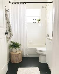 Home Decor Diy Lifestyle On Instagram I Ve Been Thinking About What To Do In Our Guest Bathro Black Bathroom Floor Black Tile Bathrooms Black Floor Tiles