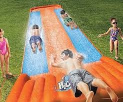 Three Way Slip And Slide Racer Water Slides Backyard Kids Water Slide Inflatable Water Slide