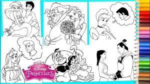 These princess coloring pages are great to print whenever you have a child who needs a little rest from all the other activities during the day. Disney Princesses Princes Compilation Coloring Pages For Kids Youtube