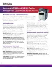 مدعومة بالكامل من قبل لغة وصف الطابعة بريسكريب، pcl6. Lexmark Mx611de Manuals Manualslib