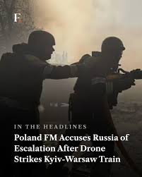A Russian drone struck a Kyiv-Warsaw passenger train near Ukraine's border  with Poland. Polish Foreign Minister Radoslaw Sikorski called it an  “escalation” of the war. The train, carrying 206 passeng
