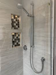 Grey Tiled Shower Enclosure Shower Alcove Shower Enclosure Door Handles