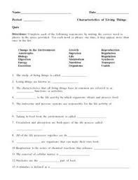 Characteristics Of Living Things Quiz Characteristics Of Living Things Quiz This Or That Questions