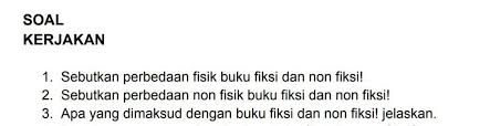 1 Sebutkan Perbedaan Fisik Buku Fiksi Dan Non Fiksi 2 Sebutkan Perbedaan Non Fiksi Buku Fiksi Brainly Co Id