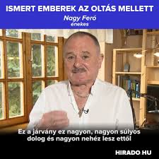 „ez a klip egy szívességmeló volt, mégis igent mondtam rá, ám hiába vártam, nem jött értem a taxi, pedig előző nap jeleztem, hogy azzal mennék. Hirado Hu Ismert Emberek Az Oltas Mellett Nagy Fero Facebook