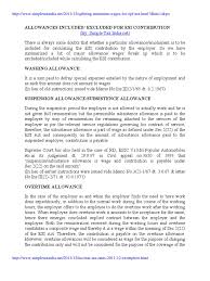 The general terms for remittance of retirement benefits to the epf are: Allowances Included Excluded Esi Wage Overtime