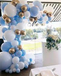 Balloon Garland Kit Blue White Gold Balloon Arch Wedding Bridal Shower Bouquets By Nicole