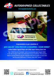 Discover the clothing and accessories dedicated to jm43. Jack Miller 2016 Chain Piece Of A Champion Autographed Collectables