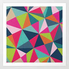 Line art geometry geometric shape polygon geometry desktop abstraction triangle, geometric png. Geometric Triangle Pattern Spring Color Palette Art Print By Pelaxy Society6