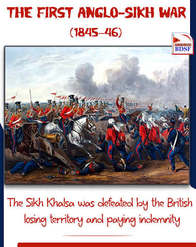 The First Anglo-Sikh War (1845–1846) was a significant conflict between the Sikh Empire and the British East India Company, driven by territorial disputes and the growing British influence in northern India. The