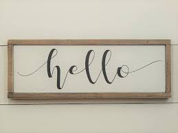 Hello Sign Wood Hello Sign Hello Wooden Sign Wood Sign Etsy Wood Frame Sign Hello Sign Wood Signs