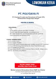 2,028 likes · 6 talking about this. Lowongan Kerja Pt Polidaya Fi Akurasi