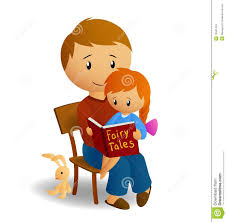 Tata córka read jego bajki ilustracja wektor. Ilustracja złożonej ...