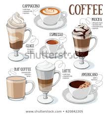 Different Types Of Coffee Coffee Menu Set Of Vector Illustrations Coffee Menu Coffee Type Coffee Recipes