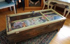 Kitchen table repurposed into a faux clock coffee table. Repurposed Furniture Window Coffee Table Diy Inspired
