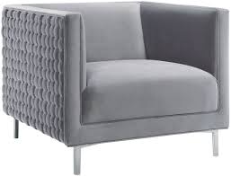 Get 5% in rewards with club o! Lusso Grey Velvet Modern Accent Chairs Contemporary Accent Chairs
