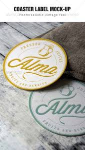 Graphicriver Coaster Label Mockup Cerveja Adesivos Ideias