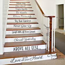 Given the miniscule size of the apartment, every inch of space is put to use. We Do Stair Decals In This House Family Values Wall Decals Etsy