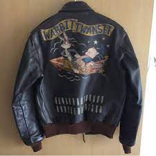 Vintage A 2 Flight Aviation Toys Mccoys Wabbit Twansit Bugs Bunny Leather Jacket Jackets Wwii Bomber Jacket Leather Bomber Jacket