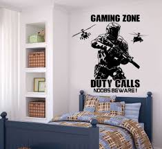 Wallpaper Gaming Zone Boys Call Of Duty Style Solider Helicopter Wall Sticker Boys Room Decals Wall Stickers Bedroom Wall Decals For Bedroom