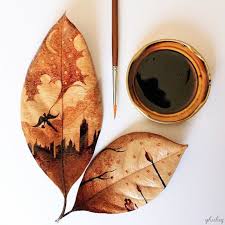 Beautiful Illustrations Made With Coffee And Dried Leaves Leaf Art Life Art Art