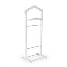 Winston Valet Porte Vetement Blanc En Bois Portant Vetement Panier Rangement Rangement Linge