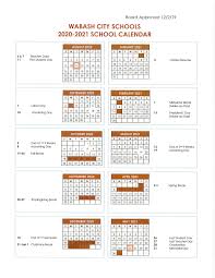 2020 2021 School Calendar About Us Wabash High School