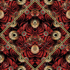 This gold floral set of seamless pattern based on the vintage russian ornament. Luxury Floral Seamless Pattern Modern Vector Black Red Gold Royalty Free Cliparts Vectors And Stock Illustration Image 92236160