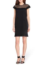 tahari lace ruffle trim shift dress regular petite nordstrom rack