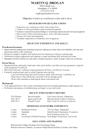 That would make creating a professional resume a whole lot easier. Resume Examples Warehouse Work