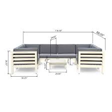 Available in anthracite with matching seat cushions. Dawson Outdoor U Shaped Sectional Sofa Set With Coffee Table 9 Piece 8 Seater Acacia Wood Outdoor Cushions Weathered Gray And Dark Gray Walmart Com Walmart Com