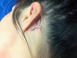 Bird Tattoo Behind Ear Simple Hummingbird Tattoo Behind The Ear Hummingbird Tattoo Birds Tattoo Bird Tattoo Wrist
