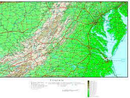 West Virginia Elevation Map Virginia Elevation Map