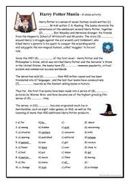 Read the time on an analogue clock. English Esl Harry Potter Worksheets Most Downloaded 66 Results